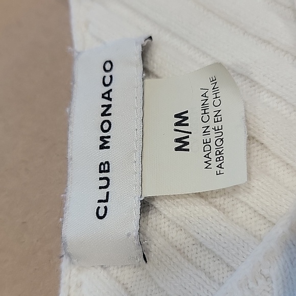 Club Monaco Size M Off White / Ivory Knit Sweater Tank with Resin Ring Accents - Picture 10 of 12